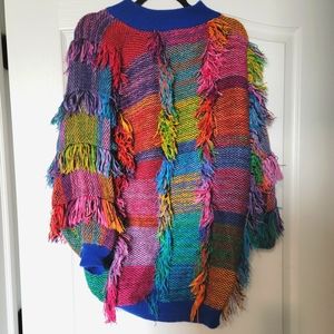 Vintage Patchwork Rainbow Oversized Sweater